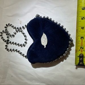 White Embroidery Velvet Cosmetic Bag